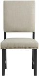 Elements International Maddox Dark Oak/Taupe Upholstered Dining Side Chair-1