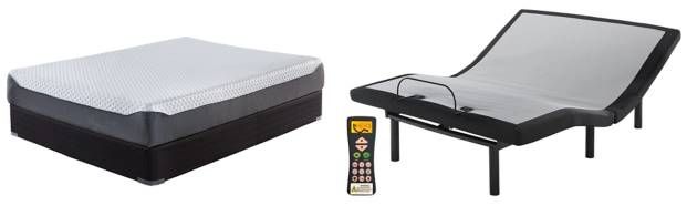 Sierra Sleep® by Ashley® Chime Elite 2-Piece 10" Memory Foam and Best Adjustable Base King Mattress Set-0