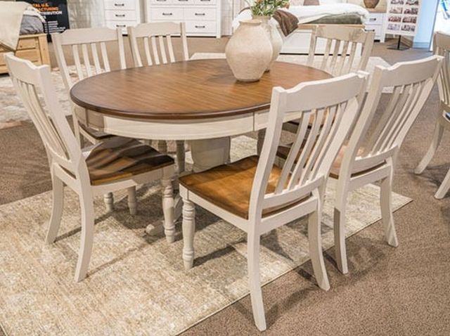 Signature Design by Ashley® Wirloni Brown Top Dining Table with Antique White Base-2