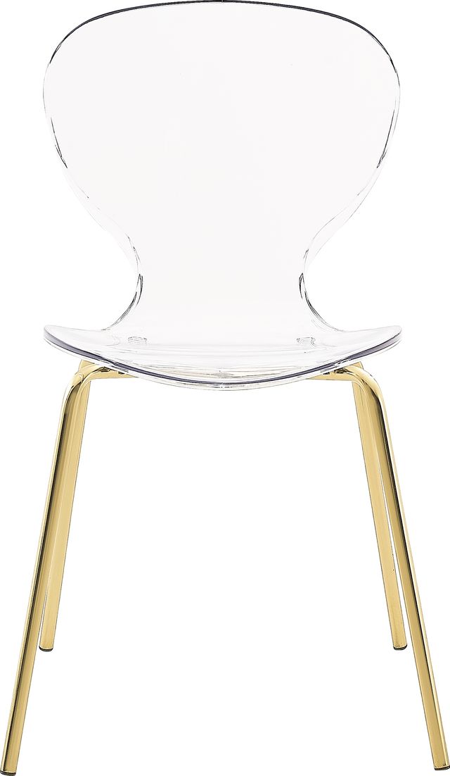 Meridian Furniture Clarion Clear/Gold Dining Chair-1
