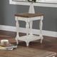 Winners Only® Augusta Rustic Brown 14" Chair Side Table with White Base-2