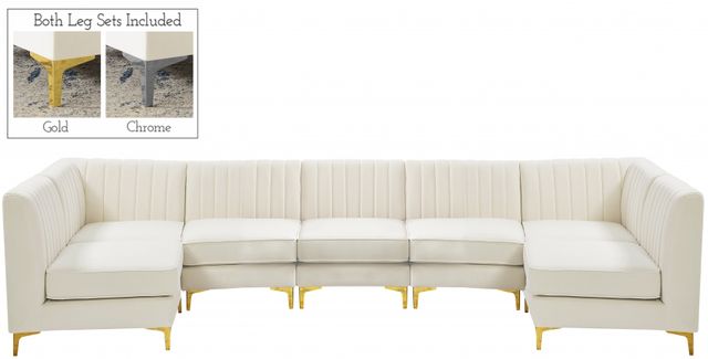 Meridian Furniture Alina 7-Piece Cream Armless Modular Sectional-0