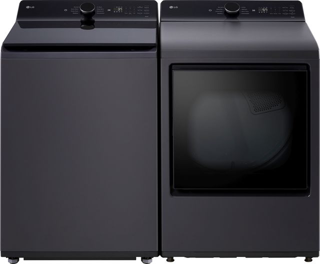 LG Matte Black Top Load Washer & Gas Dryer Laundry Pair-0