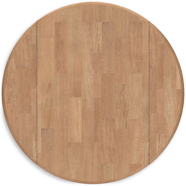 Signature Design by Ashley® Gesthaven Natural Round Dining Drop Leaf Table with White Base-3