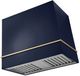 La Cornue Cornufé Loge 36" Goodwood Blue Wall Mounted Range Hood with Brushed Brass Trim-0