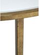 Magnussen Home® Copia Glass Top Demilune Sofa Table with Antiqued Tint Metal Base-3