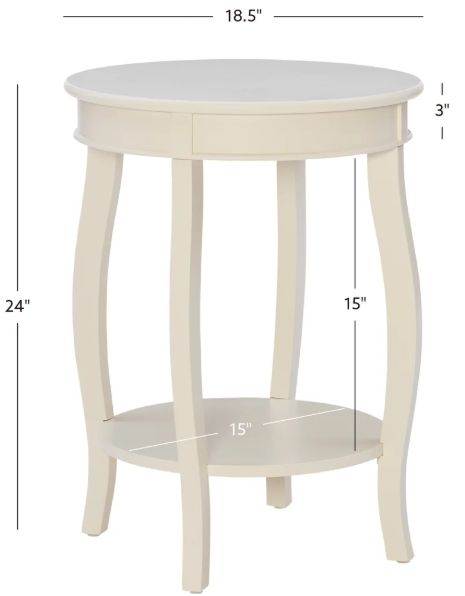 Powell® Rainbow Off-White Round Side Table-2