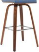 Armen Living Vienna Vintage Blue/Walnut Swivel Barstool-4