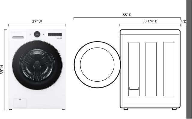 LG 4.5 Cu. Ft. White Front Load Washer-3