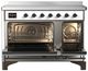 Ilve® Majestic III 48" White Pro Style Induction Range with Triple Glass Door and Burnished Trim-1