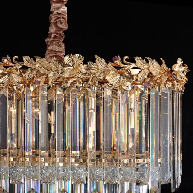 Michael Amini® Marquise Gold 16-Light Rectangular Chandelier-4