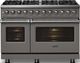 Viking® 5 Series 48" Damascus Gray Pro Style Dual Fuel (LP) Range with Polished Chrome Trim-2