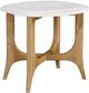 Bernards Tapestry Beige End Table with White Marble Top-0