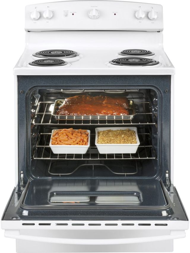 GE® 30" White Freestanding Electric Range-3