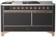 Ilve® Majestic III 60" Graphite Matte Pro Style Dual Fuel Liquid Propane Range with Solid Door and Copper Trim-0