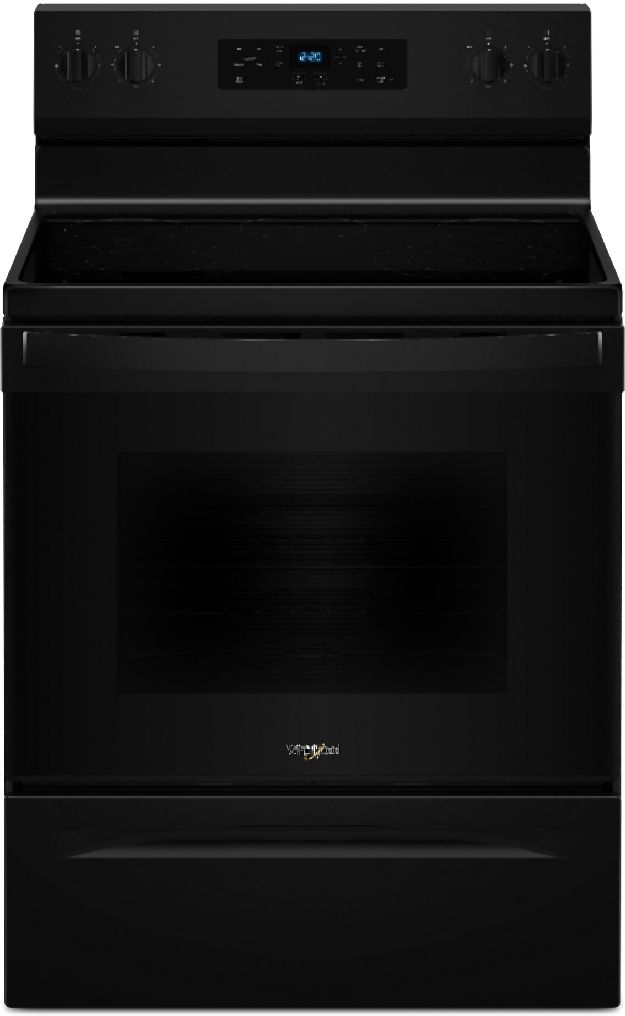Whirlpool® 30" Black Freestanding Electric Range with Steam Clean-0