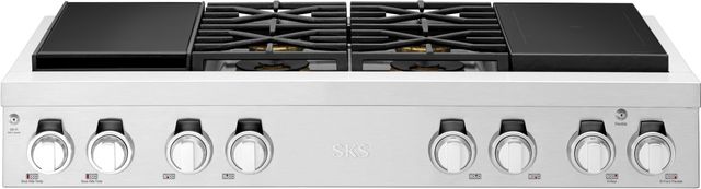 SKS 48" Stainless Steel Dual Fuel Natural Gas Rangetop with Sous Vide and Induction-0