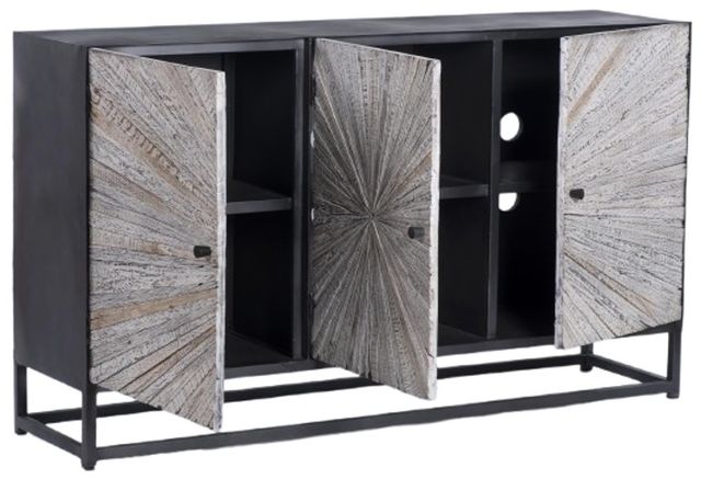 Jofran Inc. Astral Plains Reclaimed Gray 3-Door Accent Cabinet-3