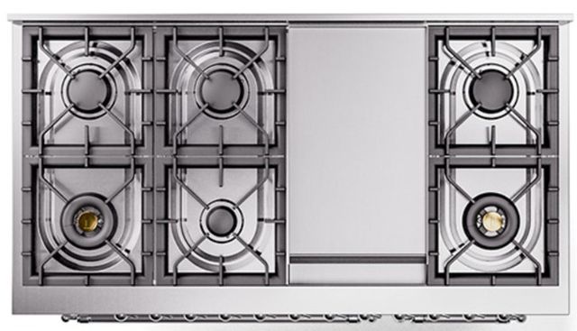 Ilve® Nostalgie II Noblesse 48'' Custom RAL Color Pro Style Dual Fuel Range with Chrome Trim-2