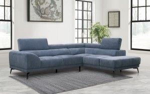 Mazin Furniture Medora 2-Piece Blue Right-Arm Facing Sofa Sectional and Chaise-3