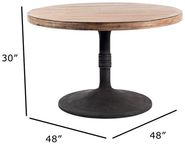 Nest Home Collections Sadie Antique Natural 48" Dining Table with Iron Base-2