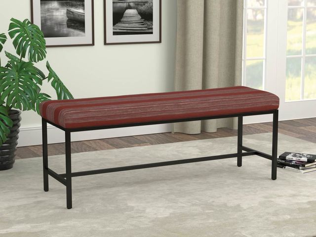 Coaster® Gunmetal And Red Striped Bench-3