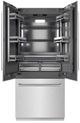 ZLINE 36" 19.6 Cu. Ft. Satin Stainless Steel Built-In French Door Refrigerator with Graphite Gray Interior-1