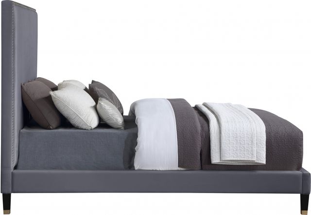 Meridian Furniture Harlie Grey Velvet King Bed-2