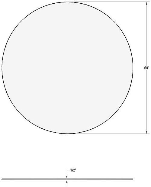 Amisco Customizable Gemma 60" Round Dining Table with 0.5" Taupe Glass Top-1