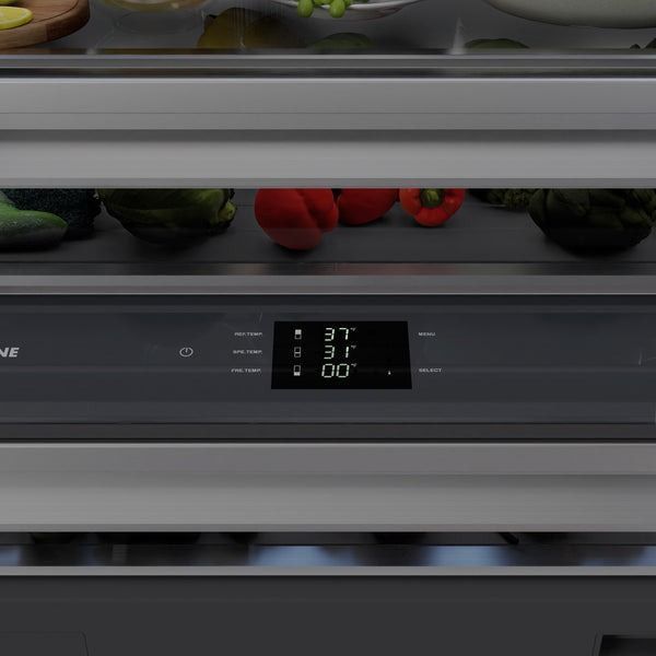 ZLINE 36" 19.8 Cu. Ft. Stainless Steel Built-In Bottom Freezer Refrigerator with Graphite Gray Interior-3