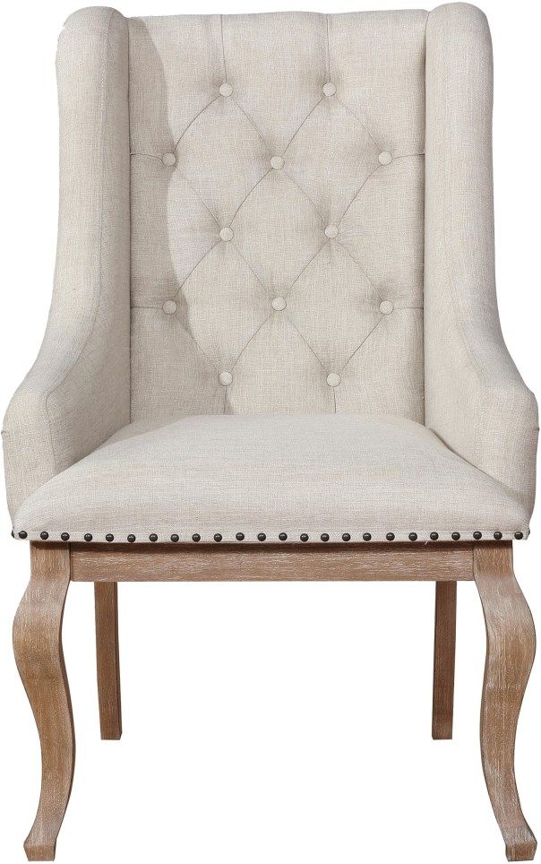 Coaster® Brockway 2-Piece Cream/Barley Brown Arm Chairs-1