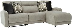 Signature Design by Ashley® Colleyville 3-Piece Stone Power Reclining Right-Arm Facing Sectional and Chaise