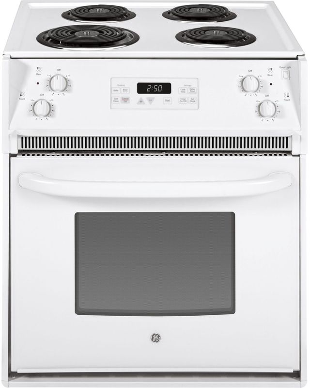 GE 27" White Drop In Electric Range