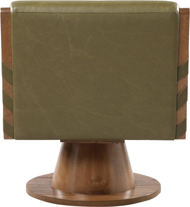 Meridian Furniture Millwin Olive/Walnut Vegan Leather Swivel Accent Chair-3
