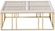 Michael Amini® Carmela Shimmer Ivory Cocktail Table with Gold Base-4
