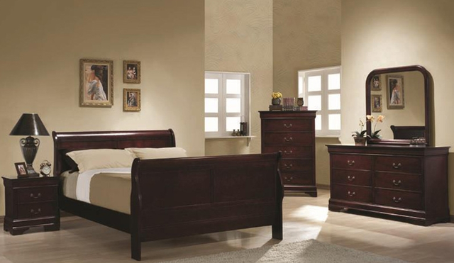 Coaster® Louis Philippe Red Brown Queen Sleigh Bed-2