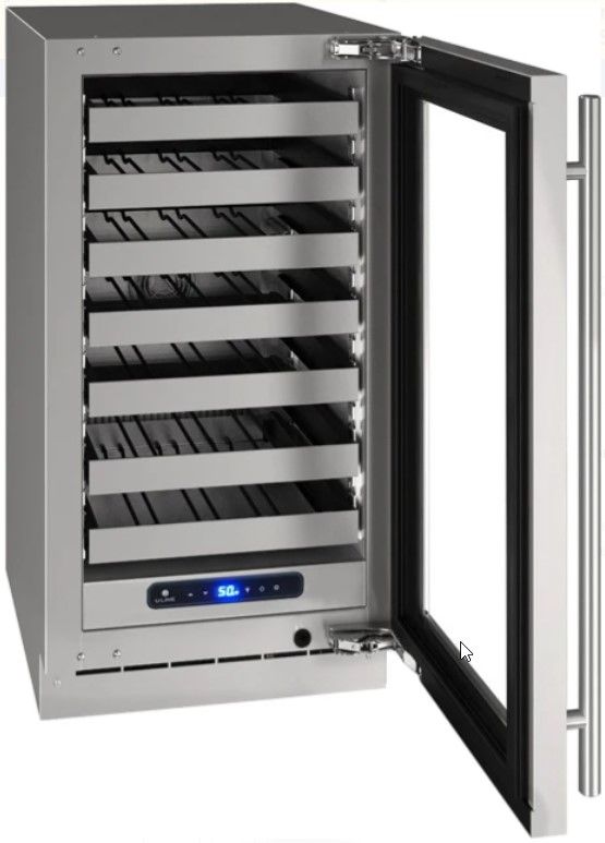 U-Line® 5 Class Stainless Steel 18" Left Hinge Wine Storage-1