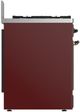 Ilve® Majestic III 30" Burgundy Pro Style Dual Fuel Liquid Propane Range with Triple Glass Door and Burnished Trim-4