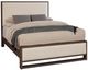 Vaughan-Bassett Lodge & Loft Dark Oak/Ivory Cream Upholstered King Panel Bed-0