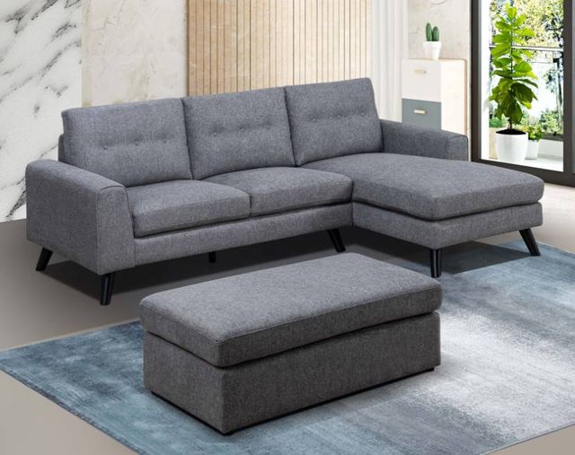 Mazin Furniture Evelyn 2-Piece Natural Gray Right-Arm Facing Loveseat Sectional and Chaise-2