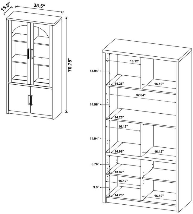 Coaster® Riva Black Accent Display Cabinet-2