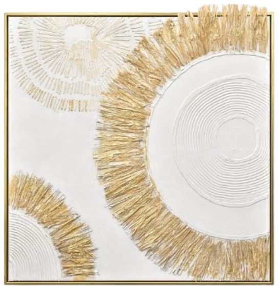 Classy Living Organic Golden Sunburst Luxe Texture Wall Art-0