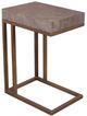 Horizon Home® Roka Gray Marble Side Table with Metal Base-0