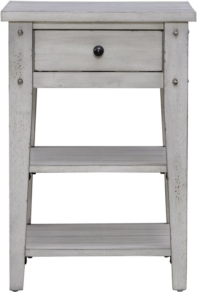 Liberty Furniture Lake House Weathered White Chairside Table-2