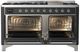 Ilve® Majestic III 60" Graphite Matte Pro Style Dual Fuel Liquid Propane Range with Triple Glass Door and Chrome Trim-1