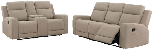 Coaster® Brentwood 2-Piece Taupe Manual Reclining Set-0