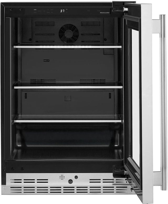 KitchenAid® 24" 5.2 Cu. Ft. PrintShield™ Stainless Finish Built-In Undercounter Beverage Center -1