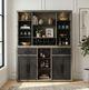 Elements International Jemma Dark Espresso/Light Gray Buffet and Hutch-1