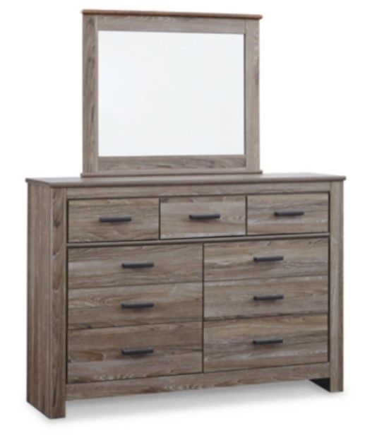 Signature Design by Ashley® Zelen 4-Piece Warm Gray Full Panel Headboard Bedroom Set-3