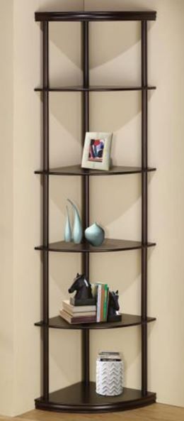 Coaster® Bonwick Cappuccino 5-Shelf Corner Bookshelf-3